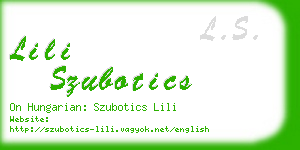 lili szubotics business card